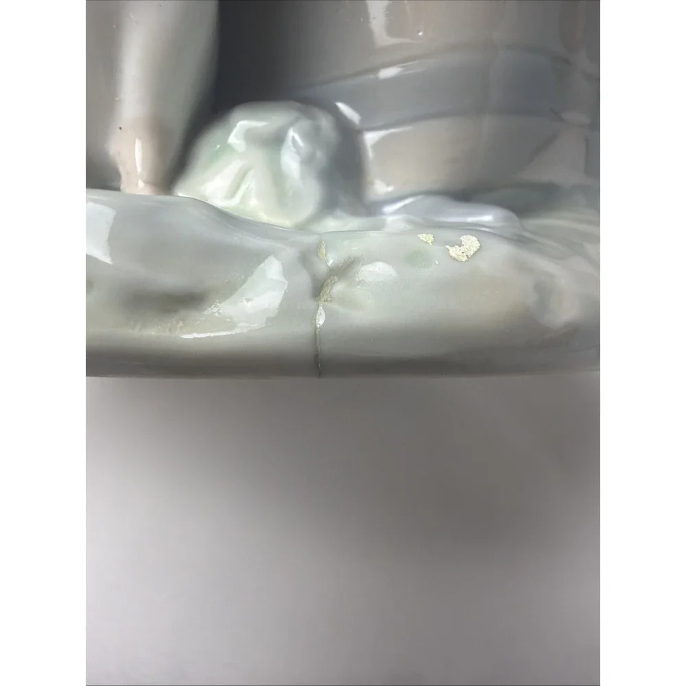 Rare Genuine LLADRO Porcelain Girl Feeding Geese Spain 10 in. With Box